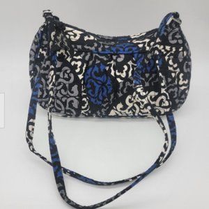 Vera Bradley Frannie Crossbody Bag w/ Adjustable Strap RETIRED Blue Black Print